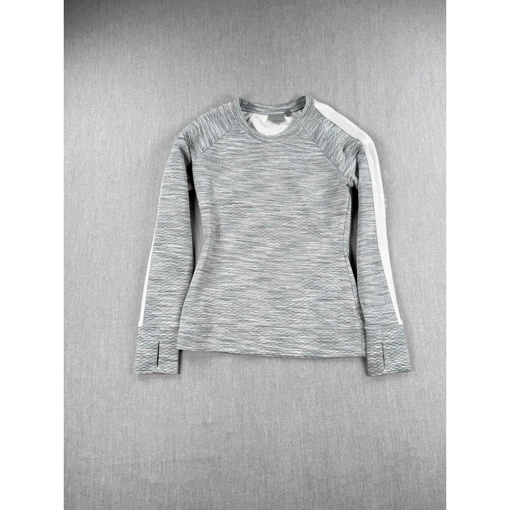 Athleta Flurry Base Layer Top Grey‎ Space Dye Quilted Thumbhole XS 243093